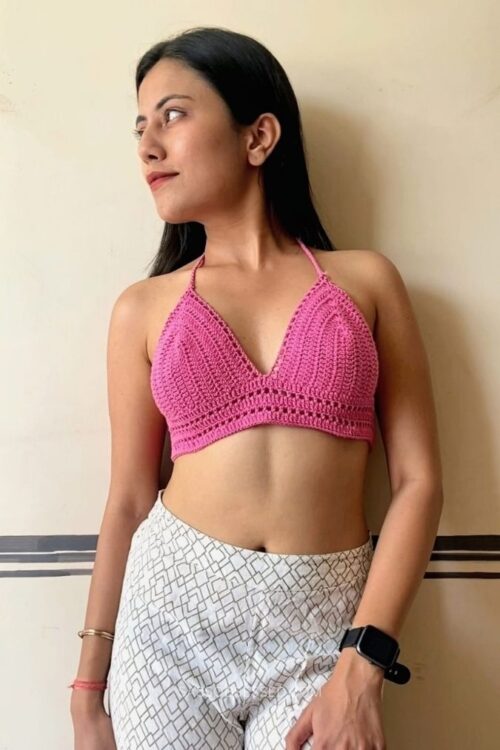 Pink Summer Crochet Bralette