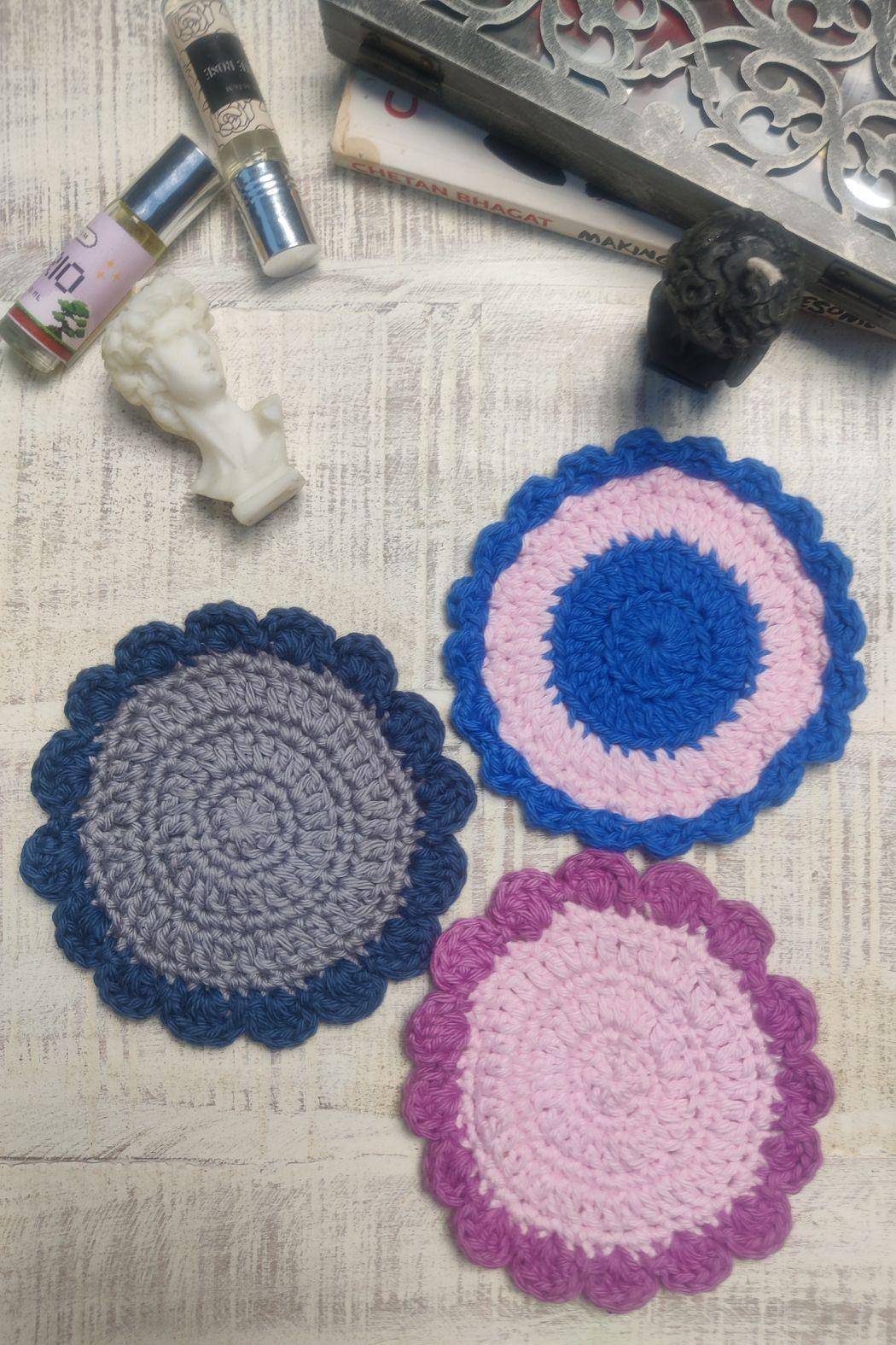 Sass Obsessed Abstract Flower Crochet Coaster (Set of 3)