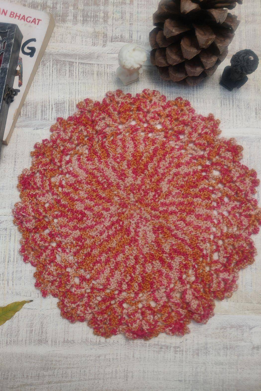 Sass Obsessed Crochet Multi Red Doily - Table Mat
