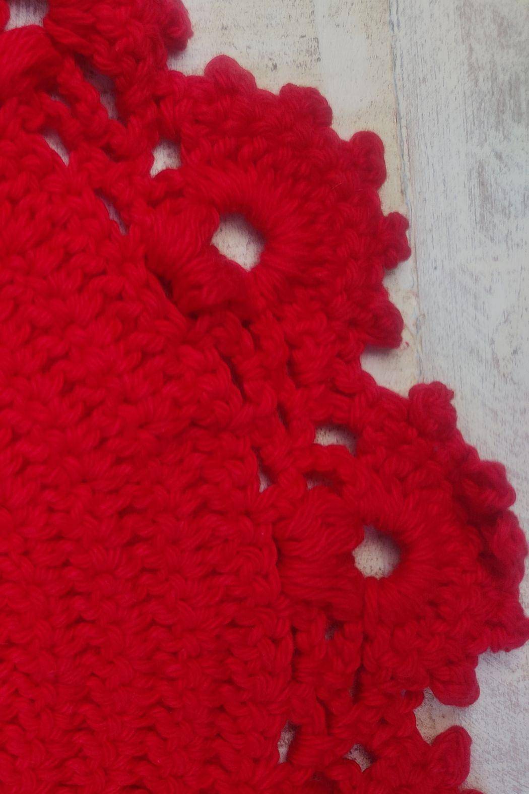 Sass Obsessed Crochet Red Doily - Table Mat 1