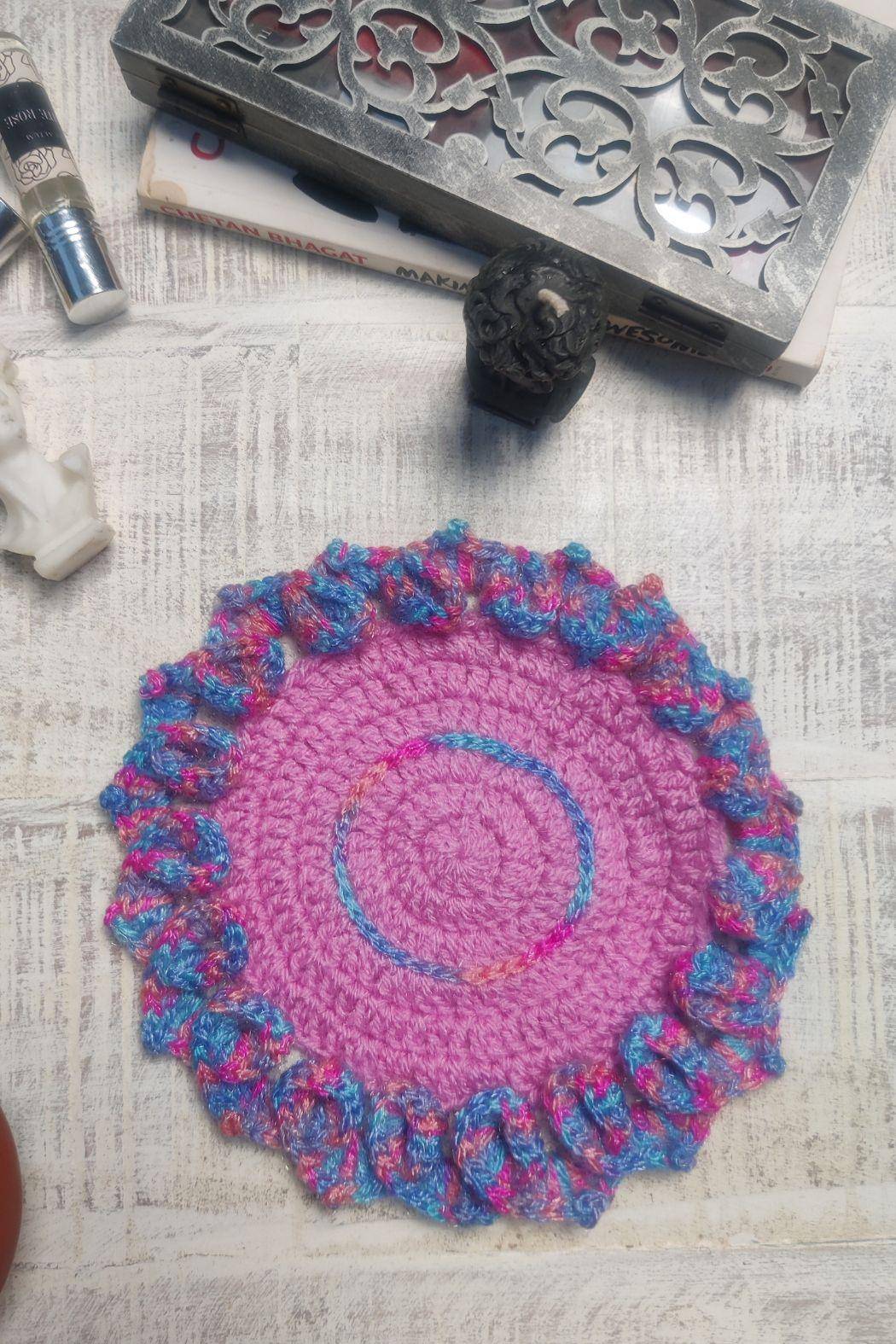 Sass Obsessed Multi Pink Crochet Coaster