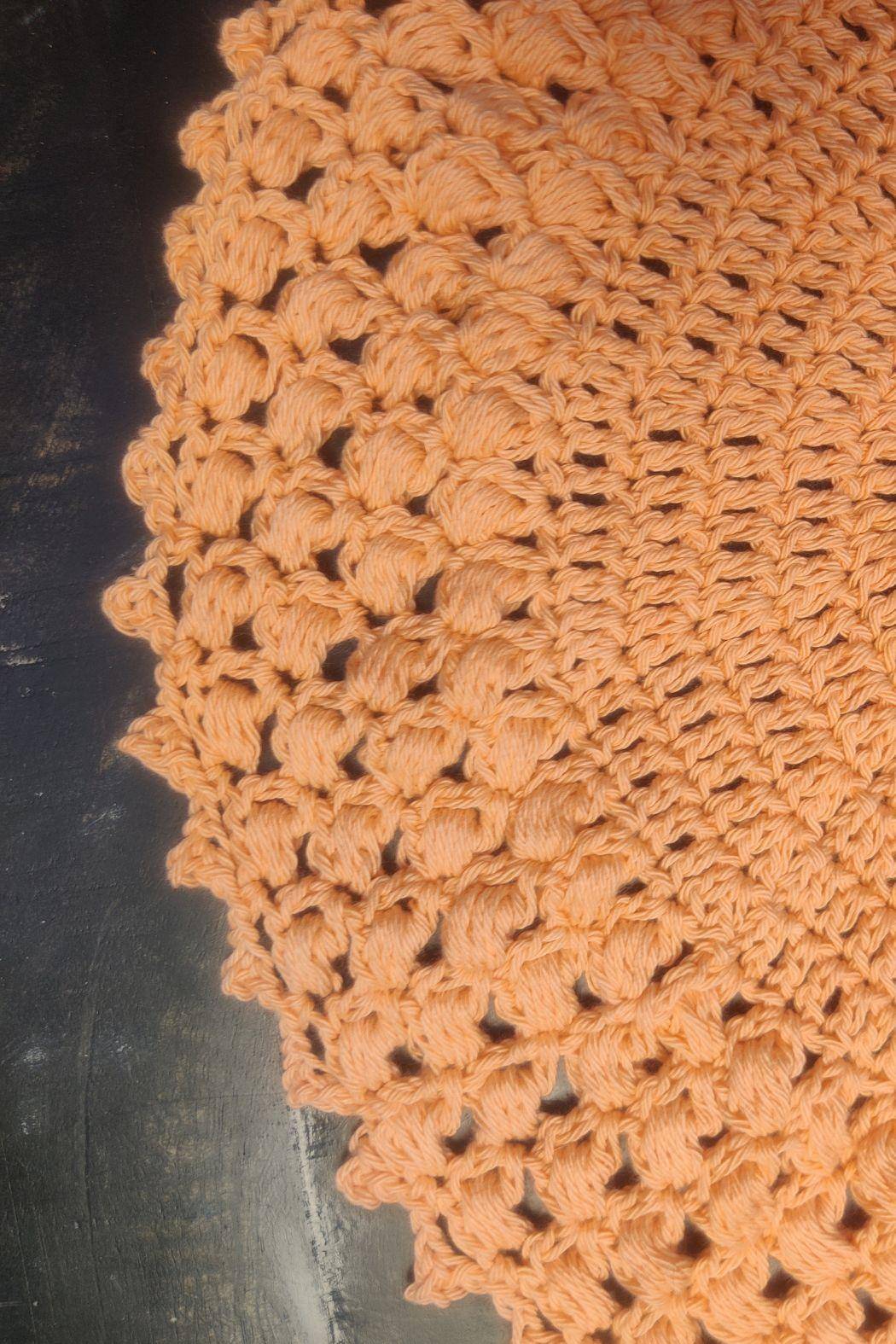 Sass Obsessed Peach Crochet Table Mat 1