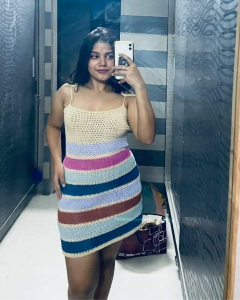 Srishti Garg Rocks the Sass Obsessed Multi Colored Crochet Strips Dress