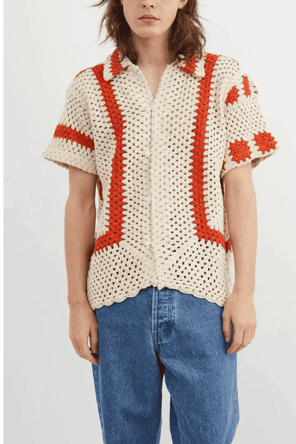 Sunspot Cotton Crochet Shirt