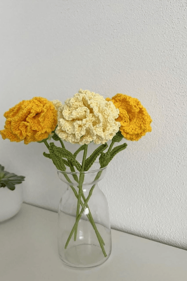 Crochet Yellow Carnation
