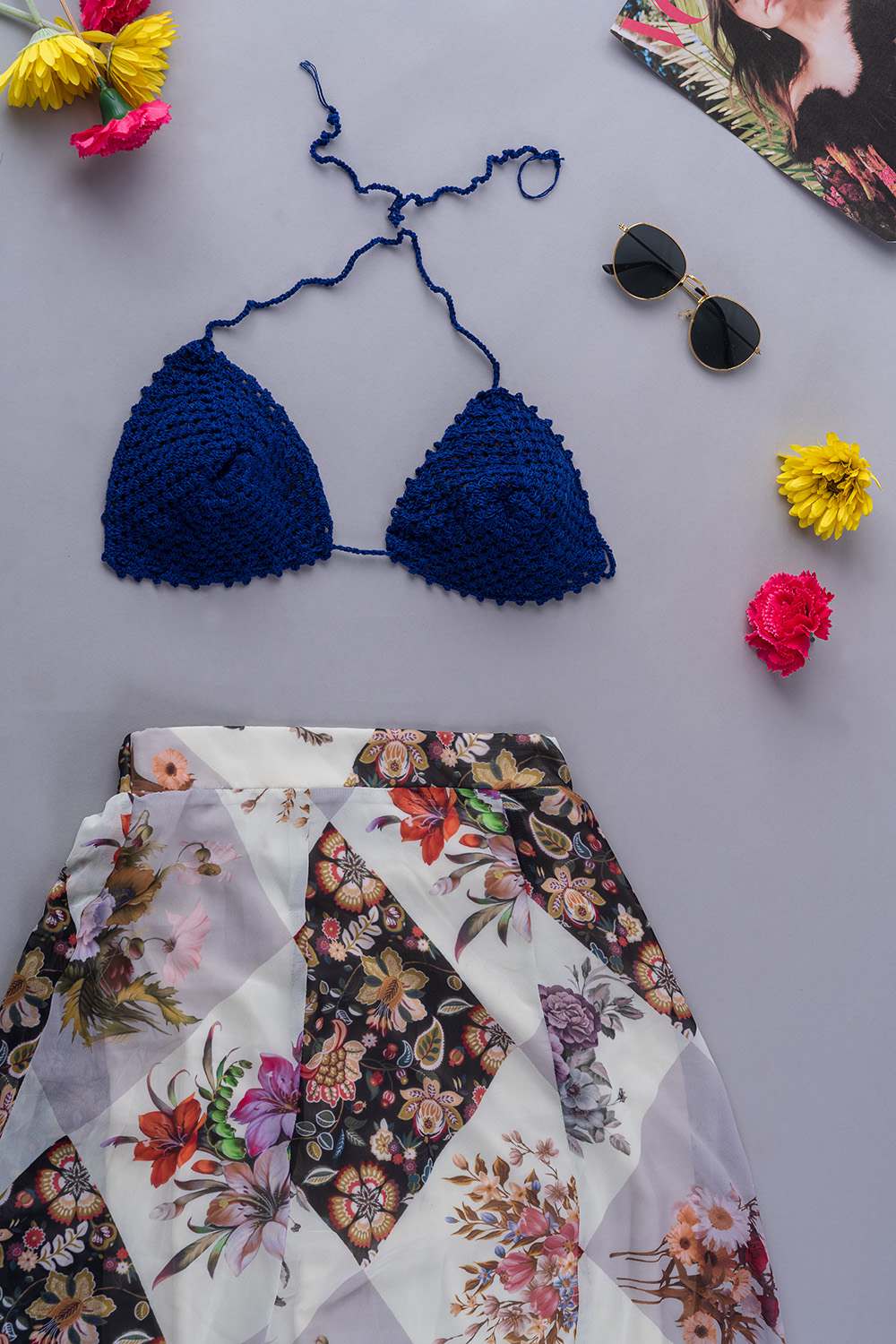 Buy Crochet Blue Bra In the Best Price - Hand Knitted Crochet Top & Bralette