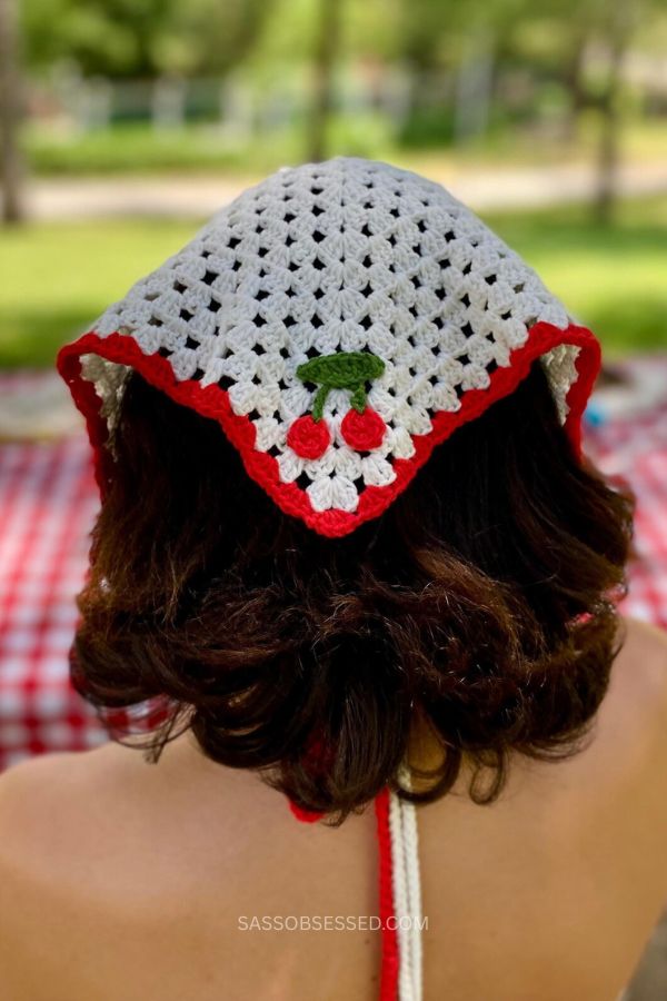 Cherry Crochet Cotton Bandana