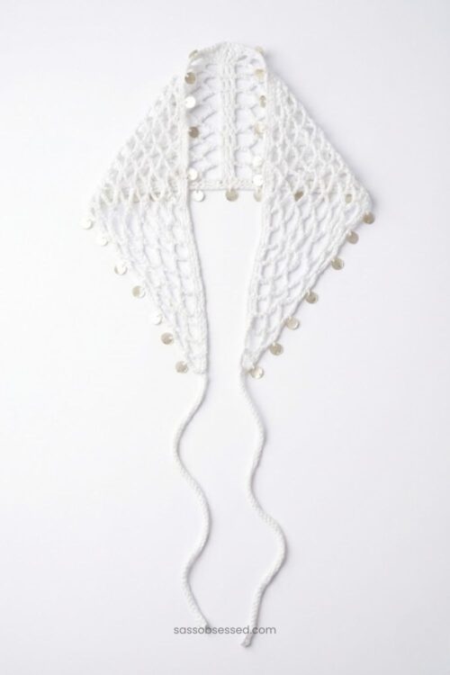 White Crochet Mirror Bandana